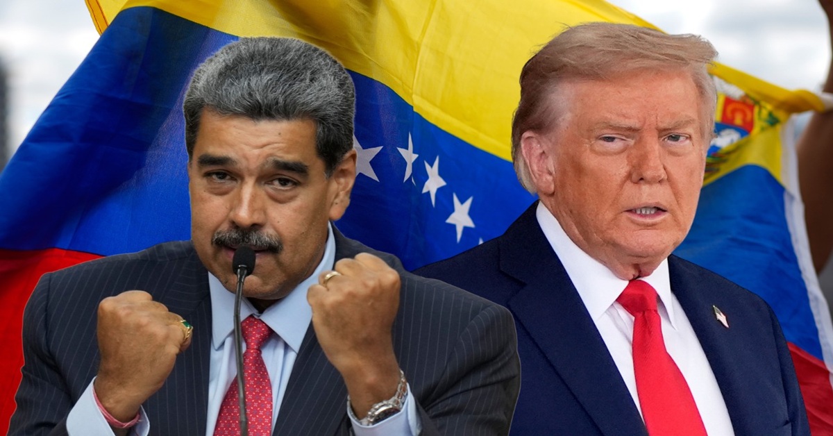 En la foto, un montaje con fotos de Nicolás Maduro y Donald Trump