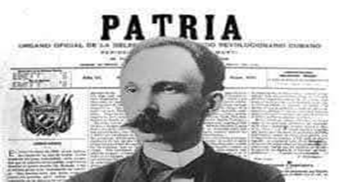 En la foto, una imagen de Martí sobre un periódico Patria
