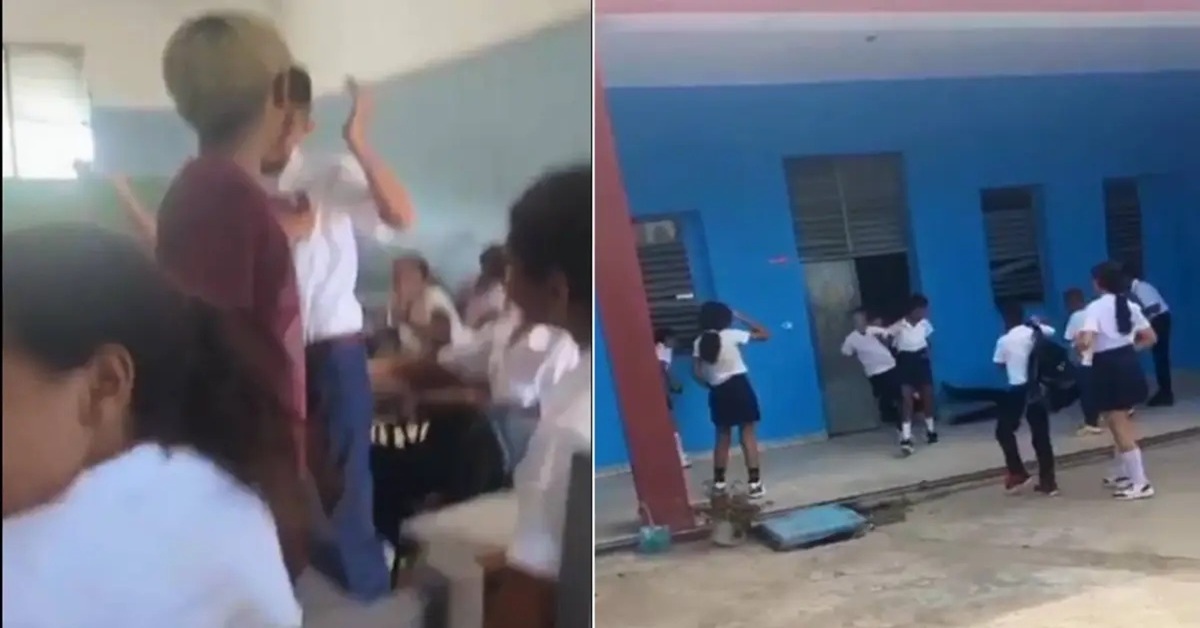 En la foto, momento del ataque en secundaria de Las Tunas