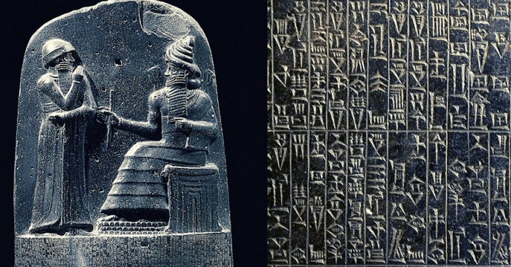 En la foto, el Código de Hammurabi