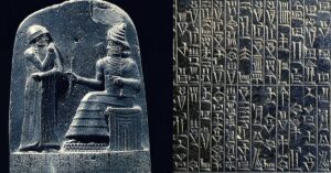 En la foto, el Código de Hammurabi