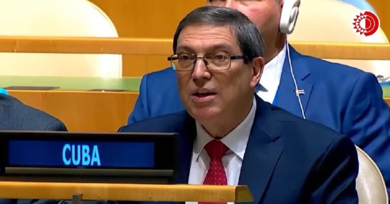 En la foto, Bruno Rodríguez en la ONU