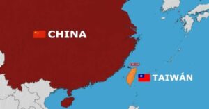 En la foto, mapa de China y Taiwám