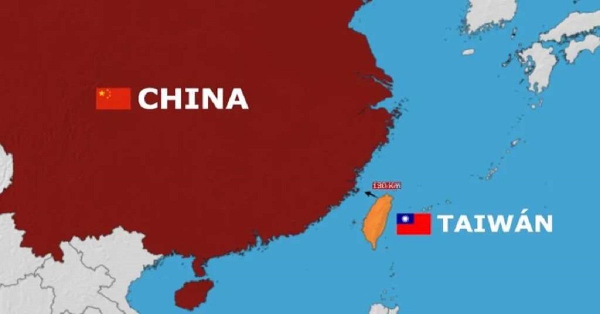 En la foto, mapa de China y Taiwám