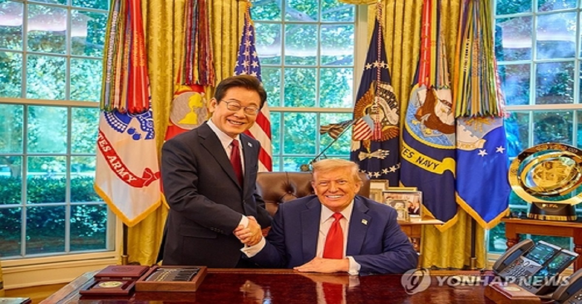 En la foto, Trump y el presidente surcoreano Lee Jae Myung.