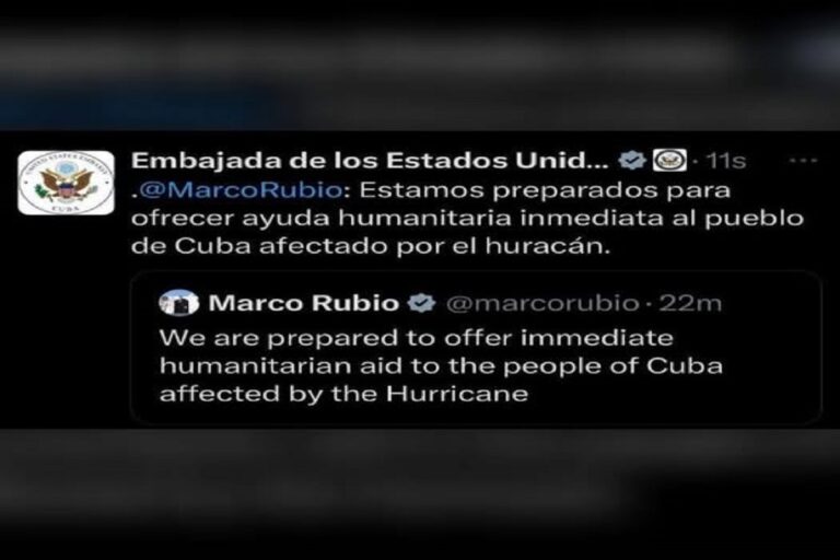 En la foto, publivcación en X de la Embajada de EEUU