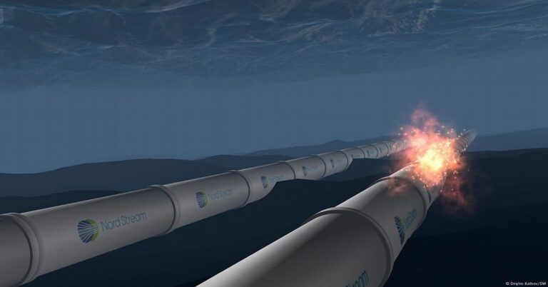 En la foto, una imagen con Ai del sabotaje a Nord Stream