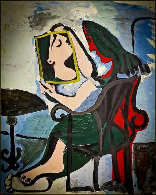 En la foto, la obra "Femme au Miroir" ("Mujer con un espejo")