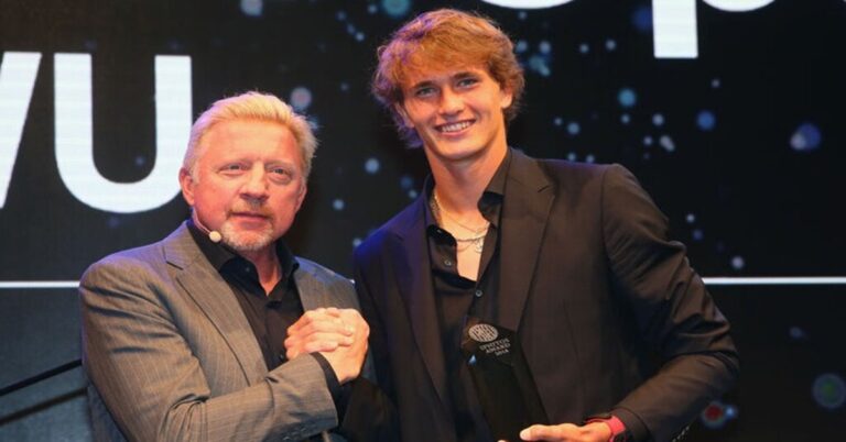 En la foto, Becker y Zverev