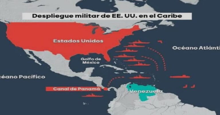En la foto, despliegue militar de EEUU en el Caribe