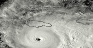 En la foto, el huracán Melissa