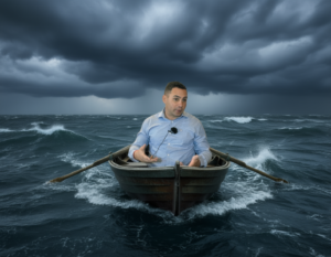 En la foto, Elián Gónzález a la deriva en un mar tormentoso