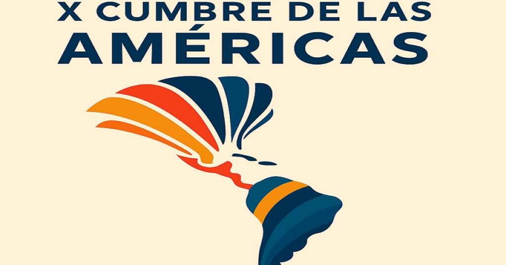En la foto, el logo de la X Cumbre de las Américas