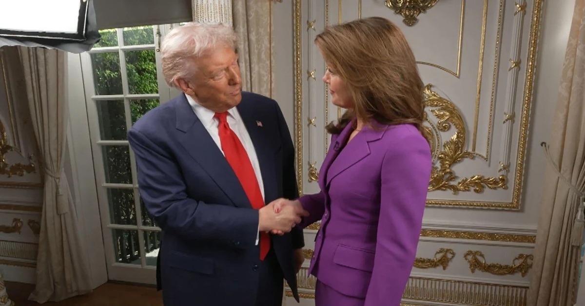 En la foto, Trump con l entrevistadora de CBS