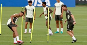 En la foto, entrenaminto del Real Madrid al mando de Xabi Alonso