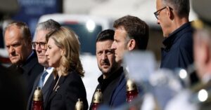 En la foto, líderes europeos