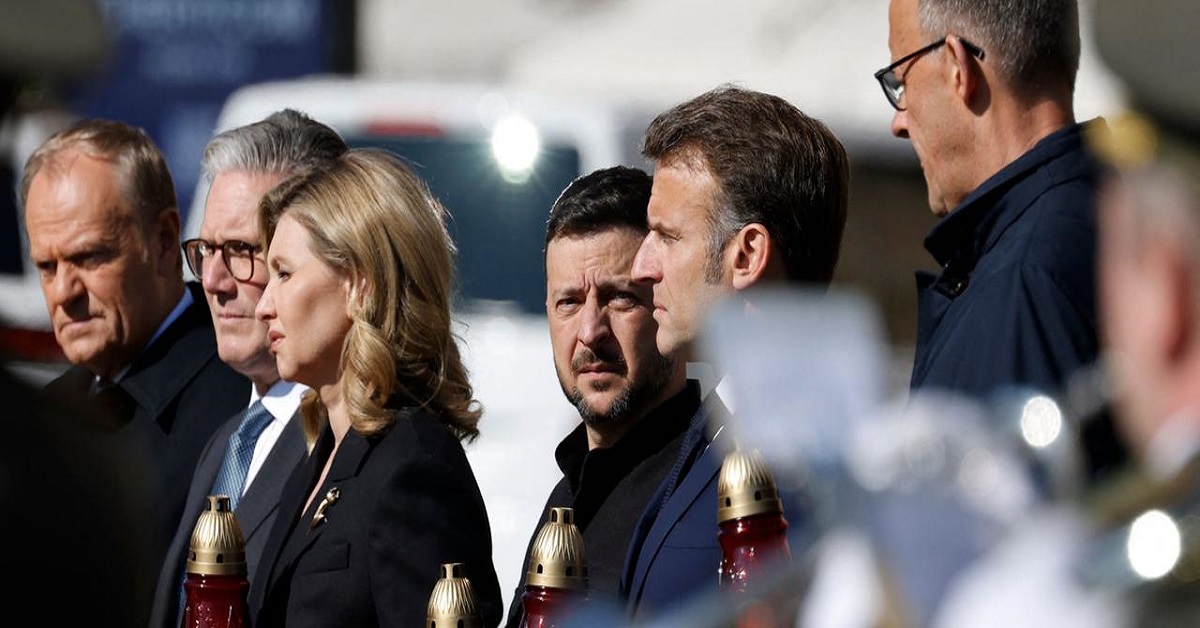 En la foto, líderes europeos