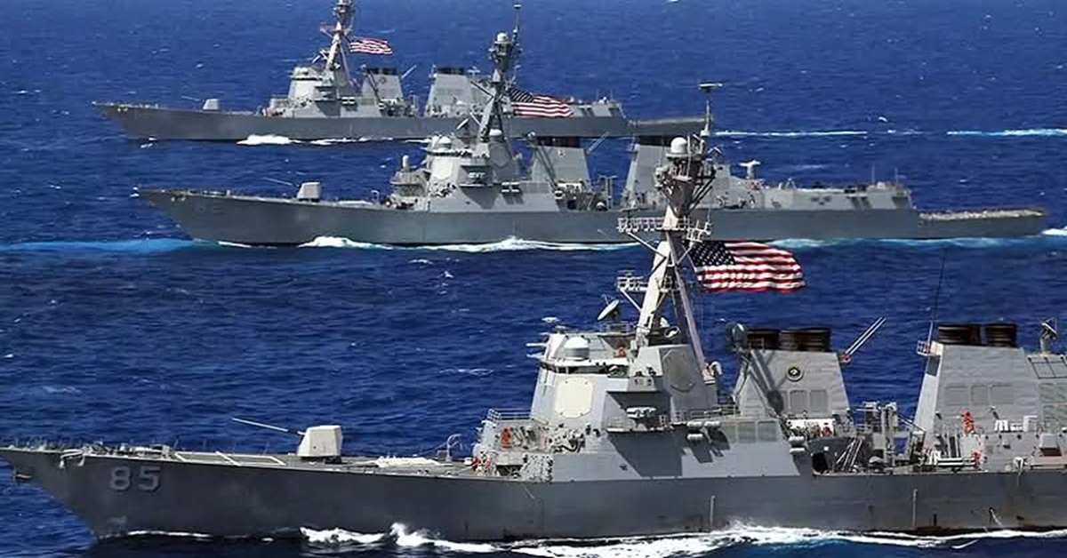 En la foto, la armada de EEUU en el Caribe