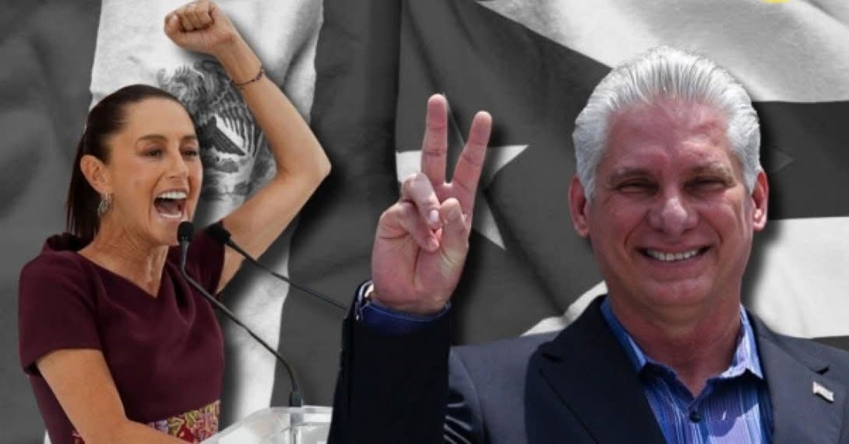 En la foto, Claudia Sheinbaum y Díaz-Canel