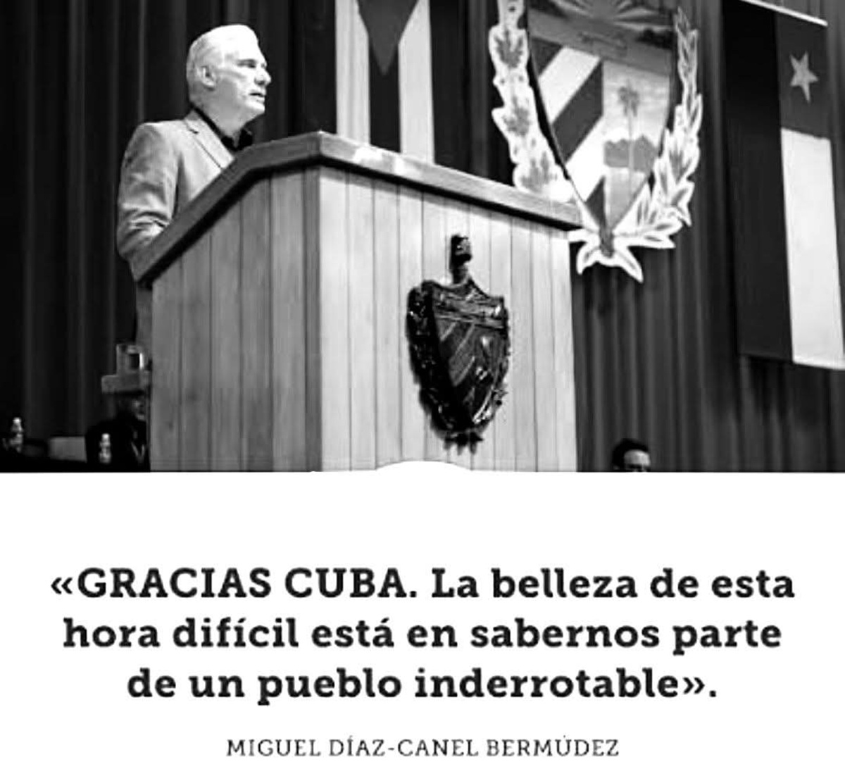 En la foto. un ejemplo del mensaje triunfalista del régimen cubano