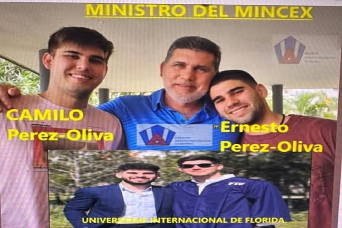 En la foto, un montaje con fotos del ministro de Comercio Exterior y sus hijos