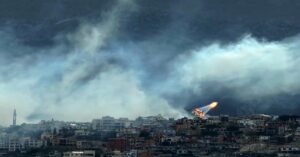 En la foto, ataque con drones de Israel en Líbano