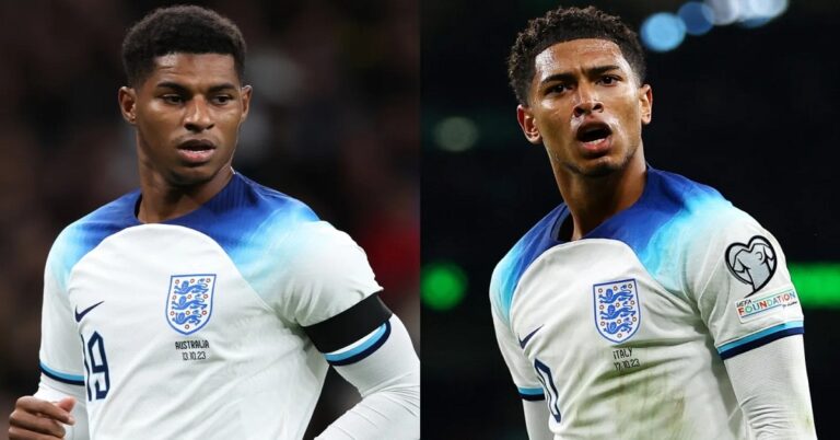 En la foto, Marcus Rashford y Jude Bellingham