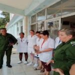 En la foto, dirigentes y personal de salud de Yara