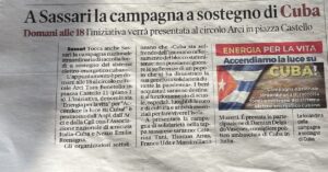 En la foto, publicción en La Nuova Sardegna