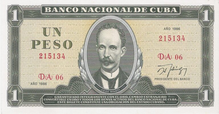 En la foto un billete cubano de a peso