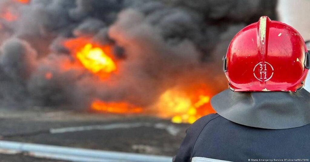 En la foto, incendio en Kazajistán