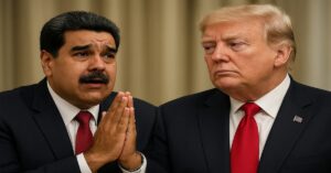 En la foto, Maduro y Trump