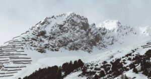 En la foto, lugar de la avalancha