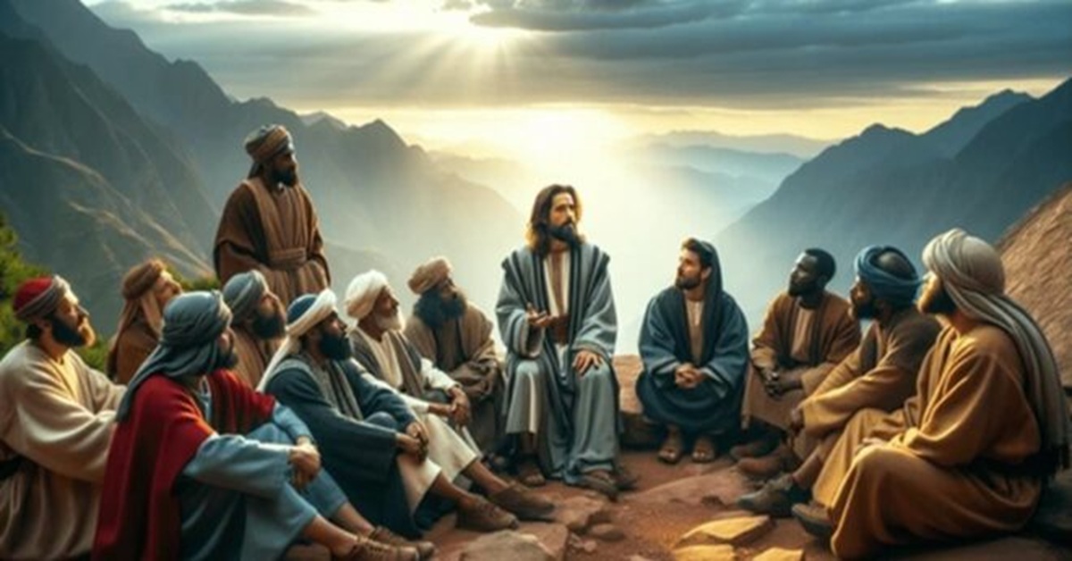 En la foto, Cristo ys sus discípulos