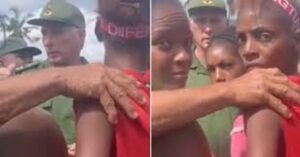 En la foto, momento tenso en Guamuta