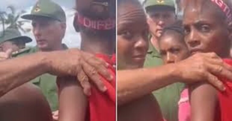 En la foto, momento tenso en Guamuta