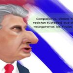 En la foto, una caricatura del impuesto president Díaz-Canel