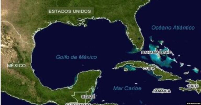 En la foto, un mapa de la zona del Caribe con Cuba y EEUU
