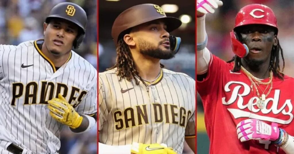 En la foto, Manny Machado, Tatis Jr., Y Elly de la Cruz