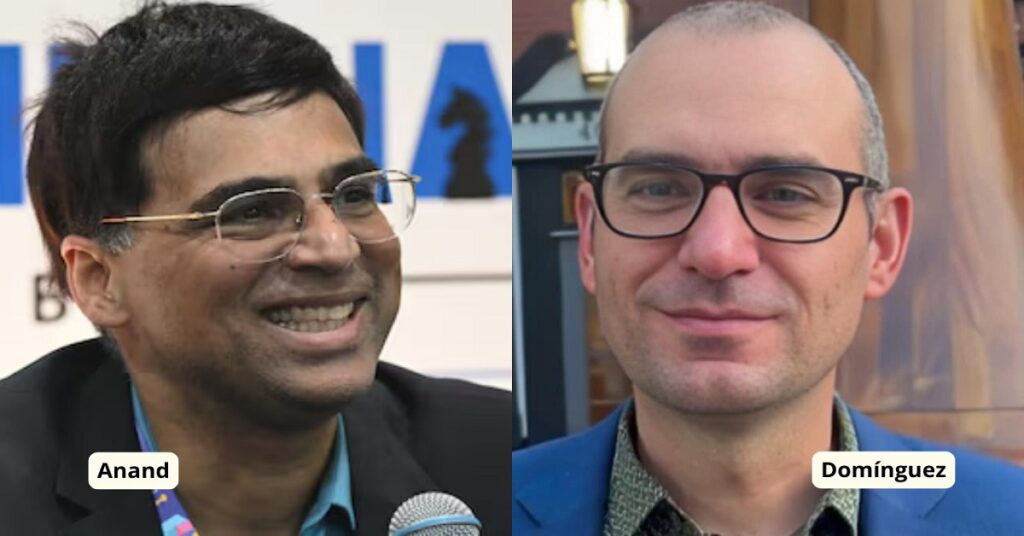 En la foto, Anand y Domínguez