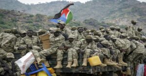 En la foto, participantes del conflicto armado en Sudán