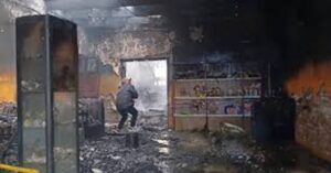 En la foto, lugar del incendio en Perú