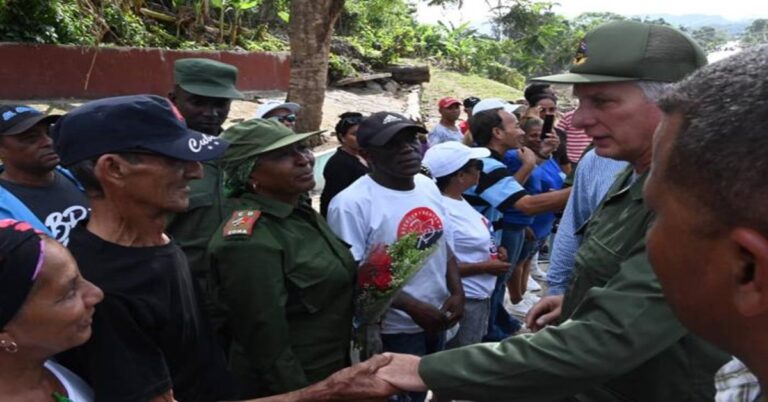 En la foto, imagen de Granma sobre Díaz-Canel en Santiago de Cuba
