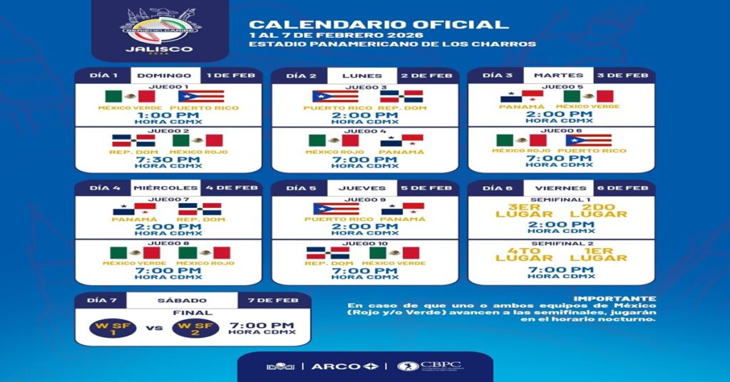 Listo el calendario de la Serie del Caribe Jalisco 2026