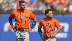 En la foto, Carlos Correa y José Altuve
