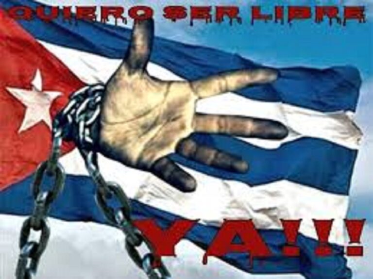 En la foto, una imagen relativa a la libertad de Cuba