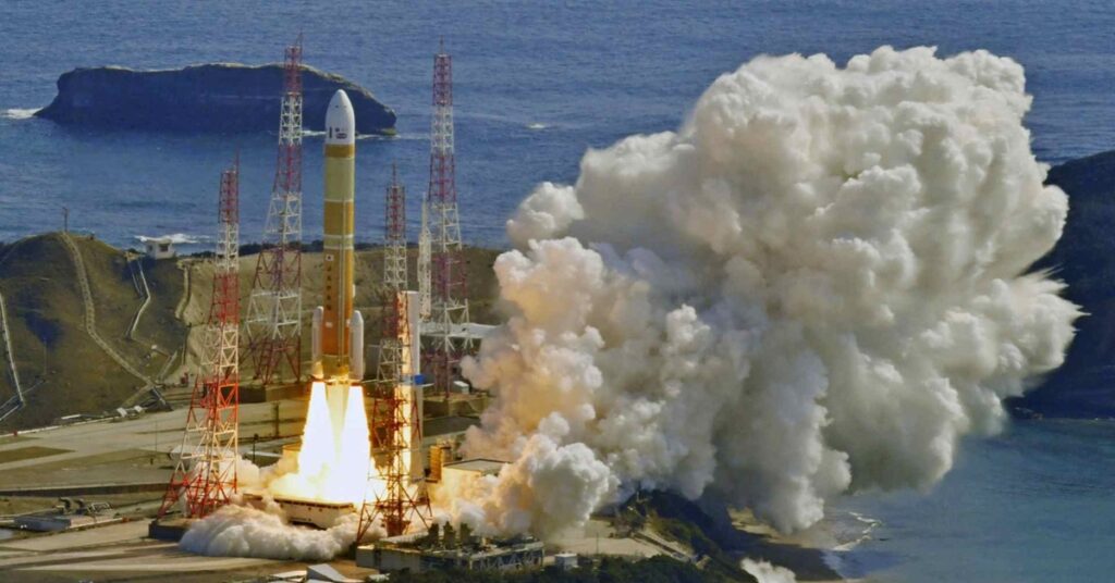 En la foto, lanzamiento de un satélite en Japón