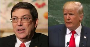 En la foto, Donald Trump y Bruno Rodríguez