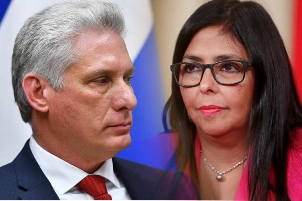 En la foto, Díaz-Canel y Delcy Rodríguez