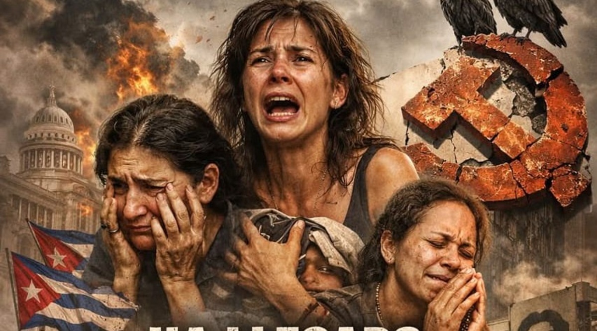 En la foto, hecha con AI, madres que lloran